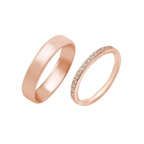 Eternity prsten s lab-grown diamanty a pánský komfortní prsten Lorne