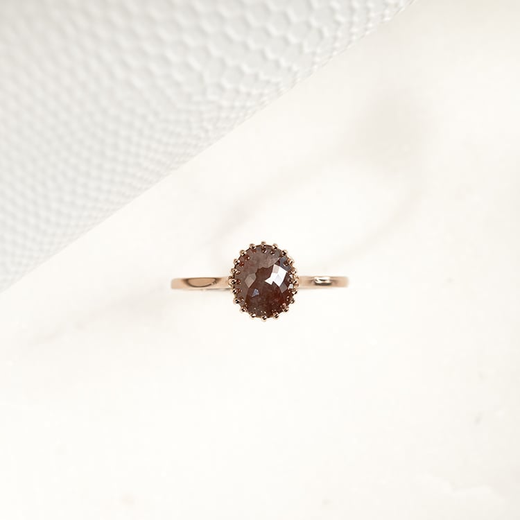 Zlatý prsten s oval salt and pepper diamantem Marcea 133065