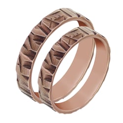 Snubní prsteny s reliéfem pozlacené na hnědo Ferskia