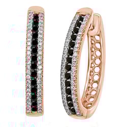 Kruhové náušnice s černými a bílými diamanty Brittany