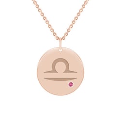 Zlatý přívěsek se znamením a turmalínem Váhy