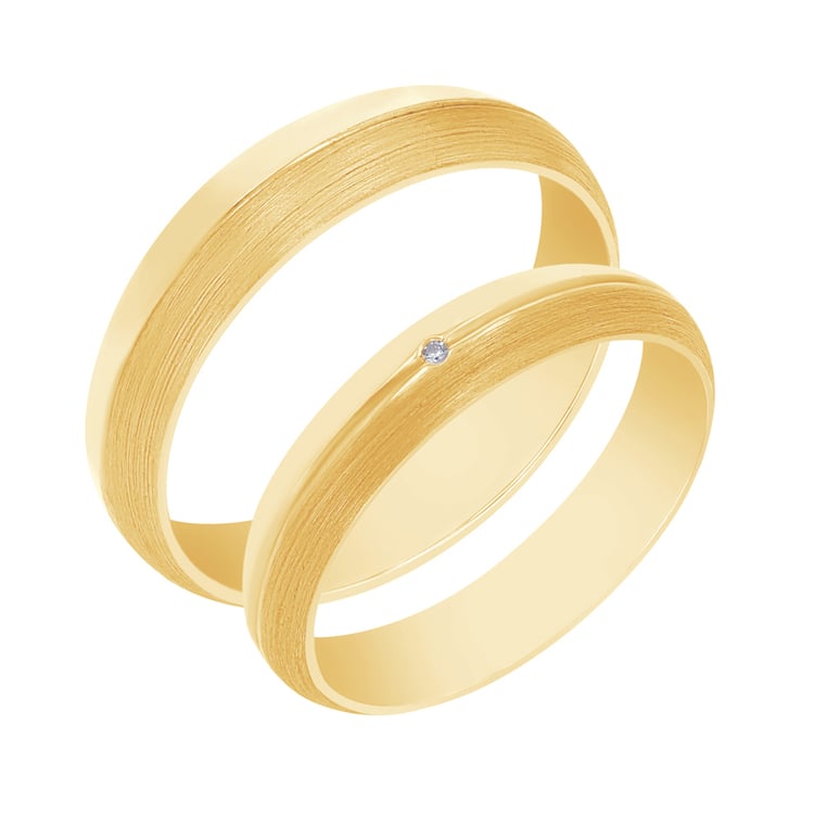 Zlaté snubní prsteny s diamantem Ally 105564