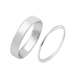 Platinový snubní prsten se zúženým kroužkem a komfortní pánský Aeneas
