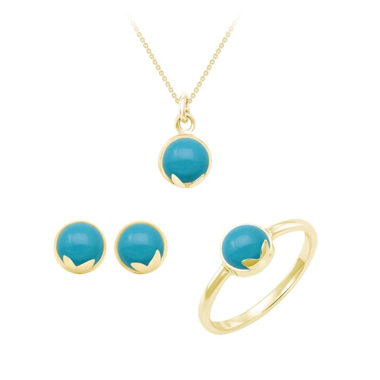 Zlatá kolekce šperků s tyrkysy Harper