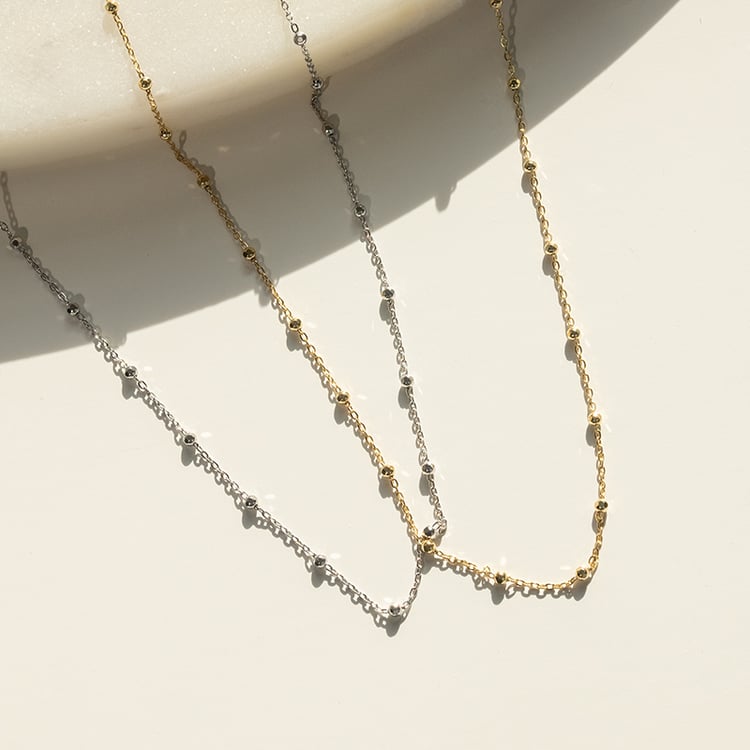 Řetízek s kuličkami 45 cm ze 14k zlata 137431