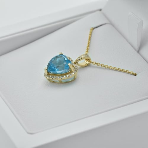 Srdcový přívěsek s topazem a diamanty Eliya
