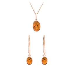 Zlatá sada šperků s jantary Rawec