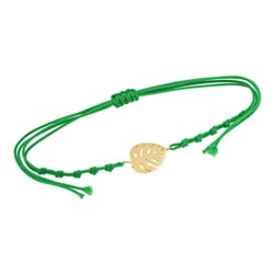 Provázkový náramek s motivem listu Monstera