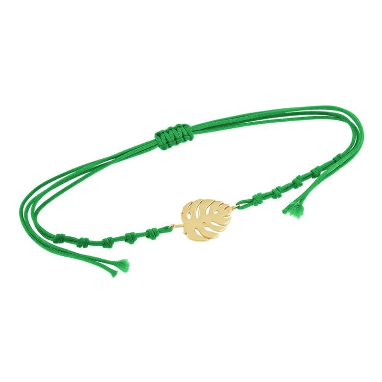 Provázkový náramek s motivem listu Monstera 108386