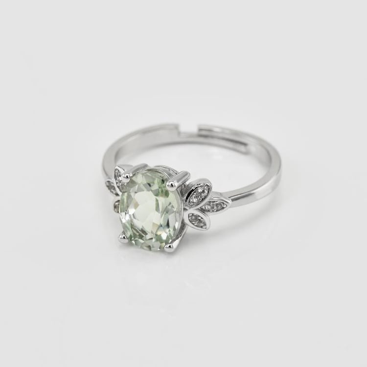 Stříbrný prsten s ametystem a zirkony 21318