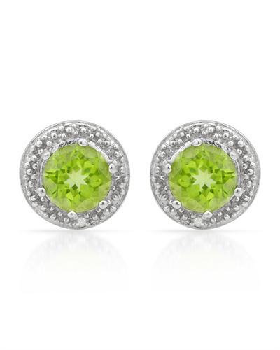 Náušnice s olivíny a diamanty