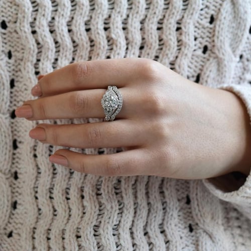 Vintage set prstenů ze zlata vykládaného diamanty Jill