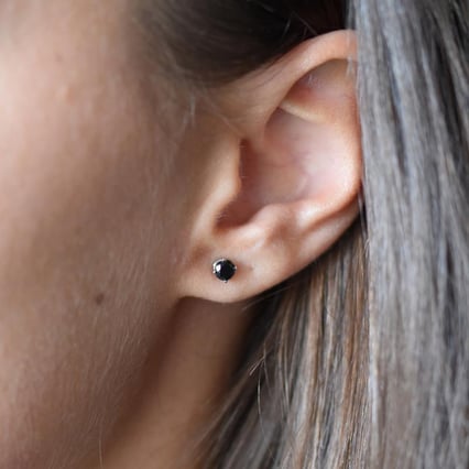 Náušnice s 0.5ct černými diamanty Kesha