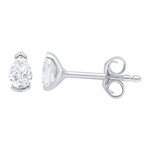 Minimalistické stříbrné peckové náušnice s pear diamanty Ronja