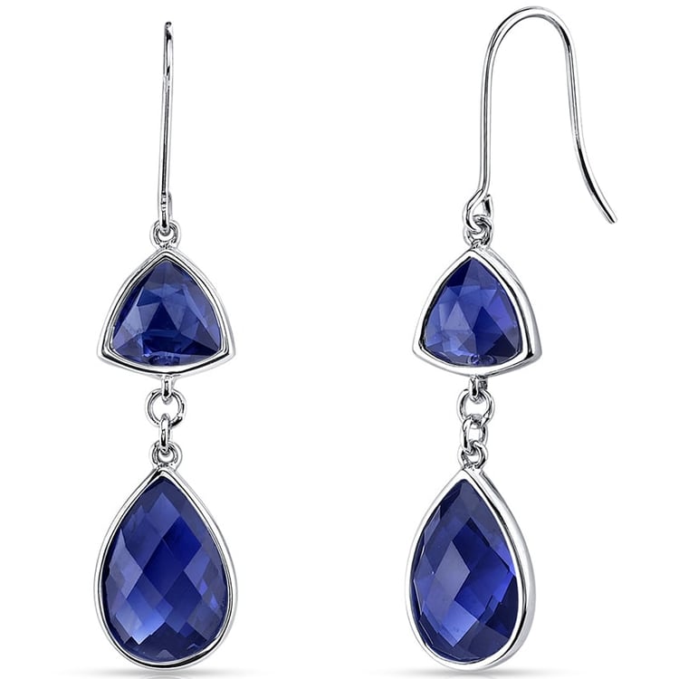 Zlaté visací náušnice se safíry Magnus