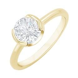 Zásnubní prsten s half-bezel lab-grown diamantem Agrippa