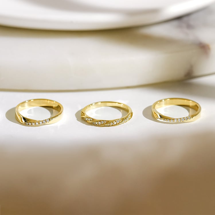 Propletený eternity prsten s diamanty a pánský komfortní prsten Frances 154429