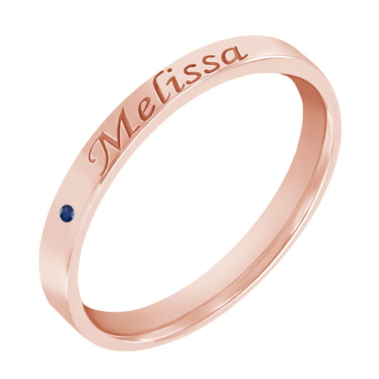 Zlatý prsten se safírem a gravírem 65570