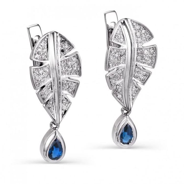 Safírové náušnice se zirkony
