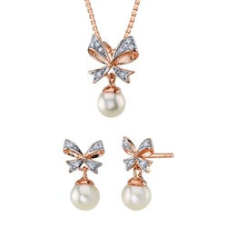 Perlová sada s mašlí a diamanty Cherlys