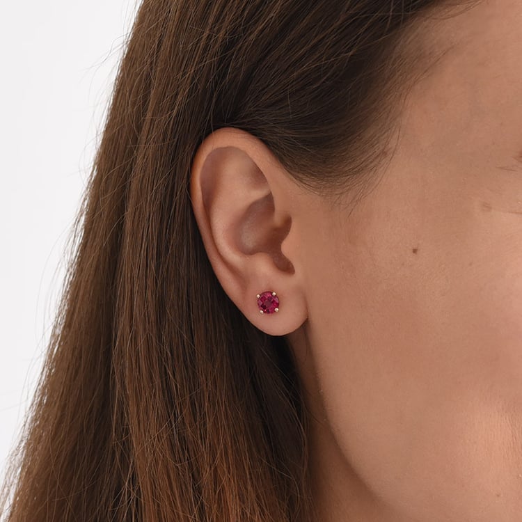 Náušnice s rubíny ze zlata 69148