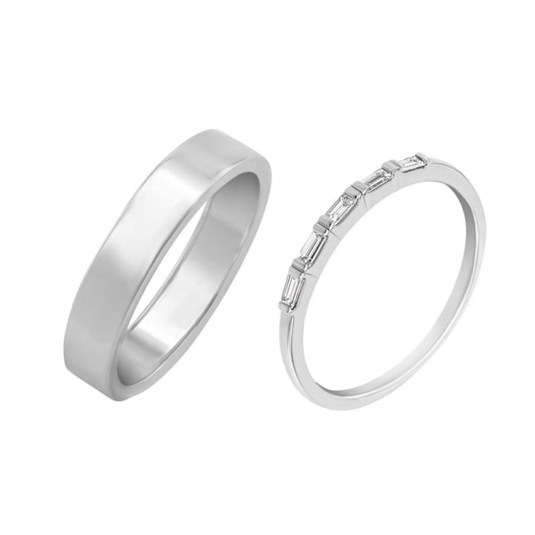 Zlatý eternity prsten s diamanty a pánský komfortní 36549