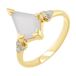 Prsten s mléčným měsíčním kamenem Kettil