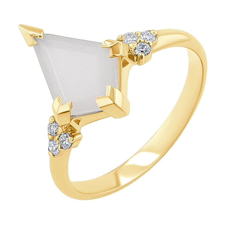 Prsten s mléčným měsíčním kamenem Kettil