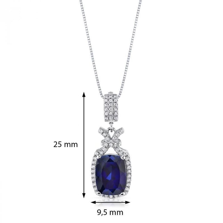 Očarujíci 4.5ct stříbrný náhrdelník se safírem Alexa 5471