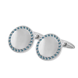 Platinové manžetové knoflíčky s modrými diamanty Tallis