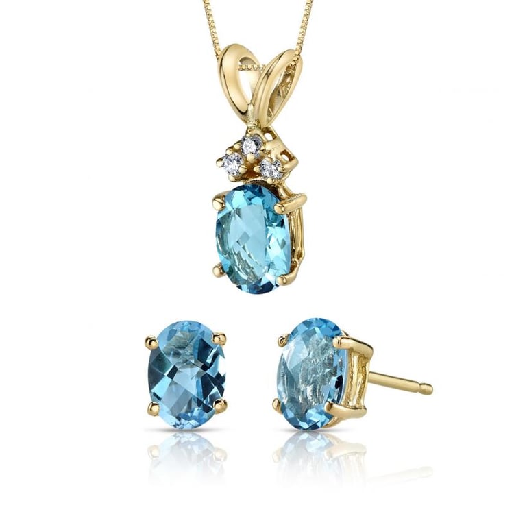 Kolekce zlatých šperků s oválnými topazy Cradice 20686