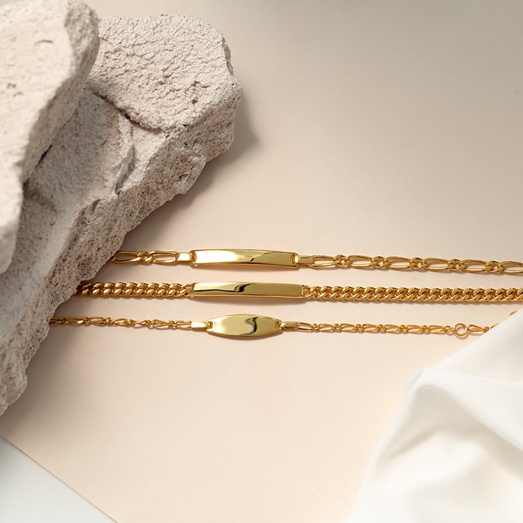 Stříbrný Figaro náramek s gravírem dle vaší volby 124425