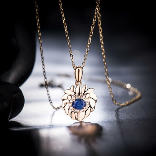Safírový přívěsek ve znamení Lva s diamanty Leon