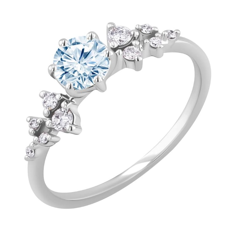 Zásnubní prsten s akvamarínem a diamanty Olha 151009