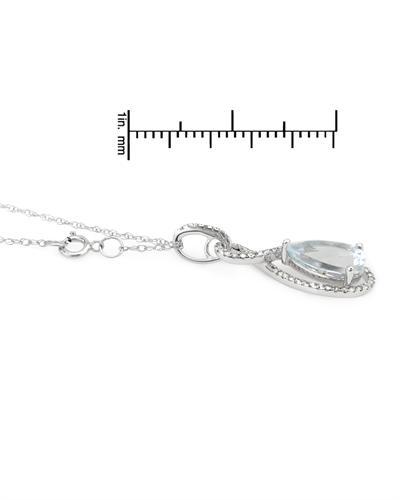 Náhrdelník z bílého zlata s akvamarínem 928