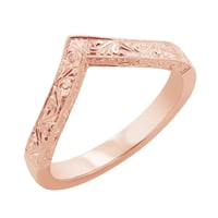 Vykrojený snubní prsten s ruční rytinou Lizzie