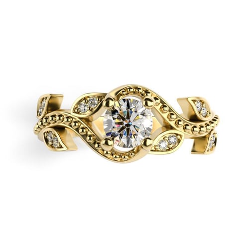 Vintage zásnubní prsten s lab-grown diamanty Vindo