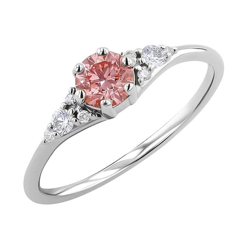 Zásnubní prsten s certifikovaným fancy pink lab-grown diamantem Diana