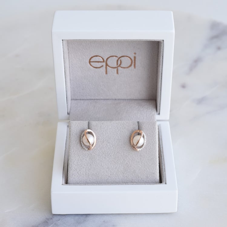 perlové náušnice s diamanty ze zlata 86930