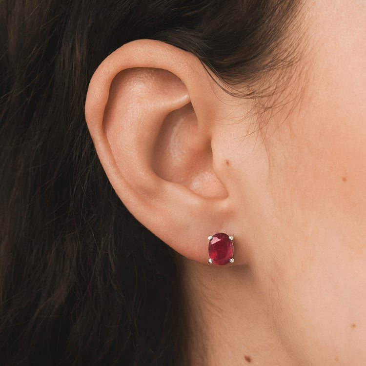 Rubínové náušnice z 18k zlata Deepti 154091