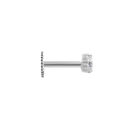 Zlatá piercing náušnice s bílými topazy Masha