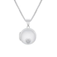 Stříbrný medailon s diamantem ukrytým v srdíčku Barra