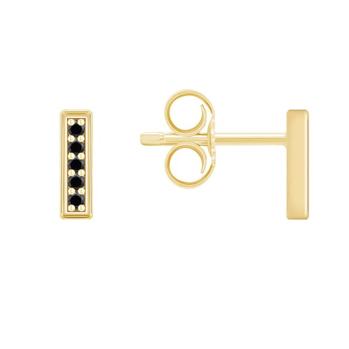 Minimalistické náušnice s černými diamanty Ismail