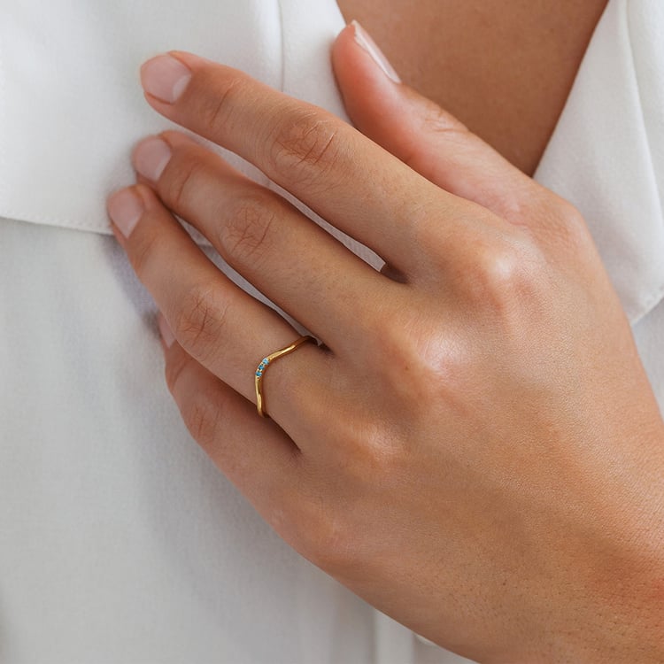 Stříbrný prsten se třemi modrými diamanty 157760