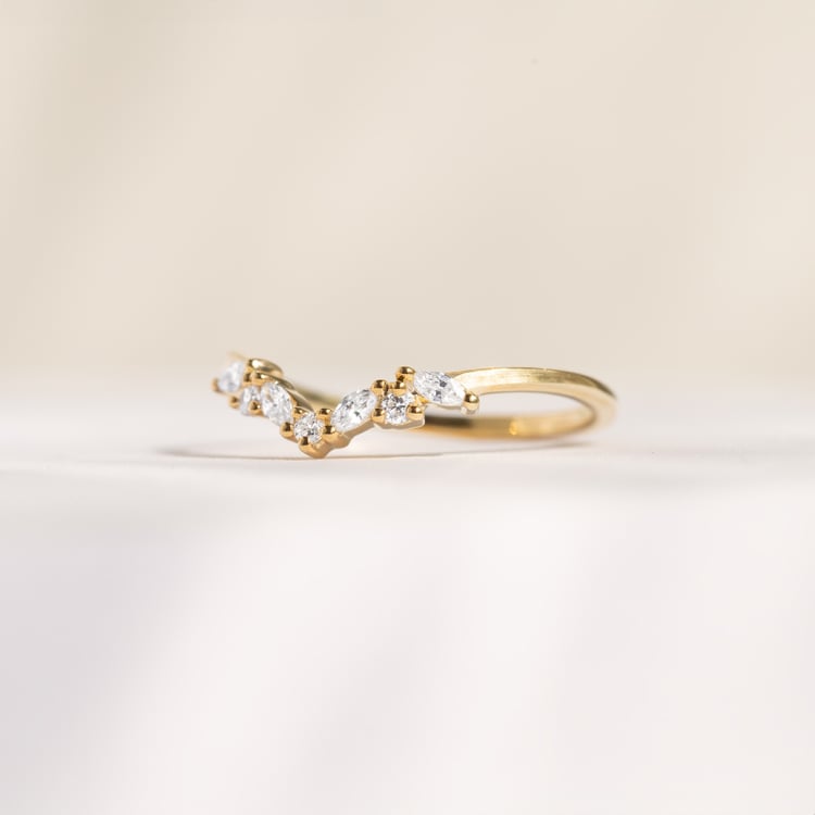 Vykrojený prsten s round a marquise lab-grown diamanty Fergal 142978