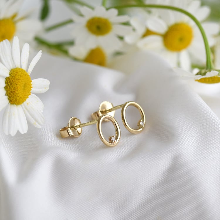 Zlaté karma náušnice s diamantem 82274