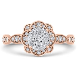 Moissanitový květ v zásnubním prstenu Jazlyn