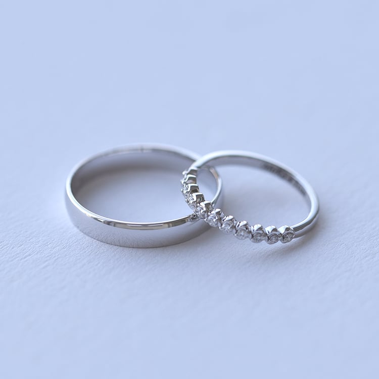 Dámský diamantový vintage prsten a pánský komfortní prsten 61362