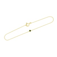 Zlatý minimalistický náramek se zeleným diamantem Bonato