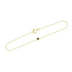 Zlatý minimalistický náramek se zeleným diamantem Bonato